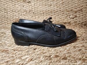 Florsheim Imperial Dress Shoes Men's Sz. 10 Black Wingtip Leather Loafers